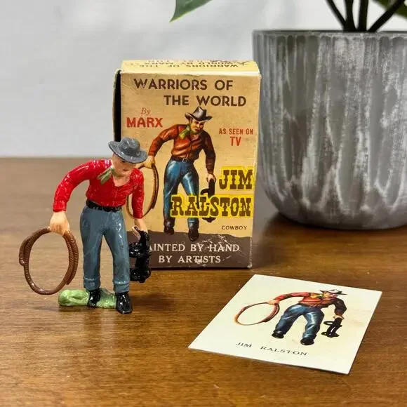 Vintage Marx Warriors of The World Cowboy Jim Ralston Hand Painted with Box - Picture 1 of 8